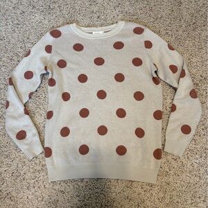 Roolee XXS women’s Polka Dot Sweater - Cream and Brown